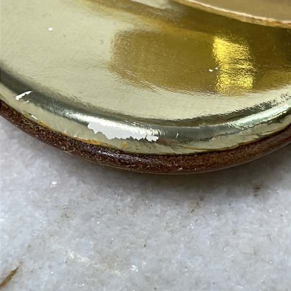 Stuart Weitzman sandal gold sz 7 floral detail - Picture 14 of 15